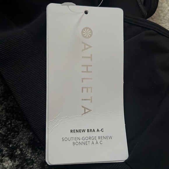 NWT Athleta  A-C  Renew Bra. Black. Size XL. - Picture 3 of 7